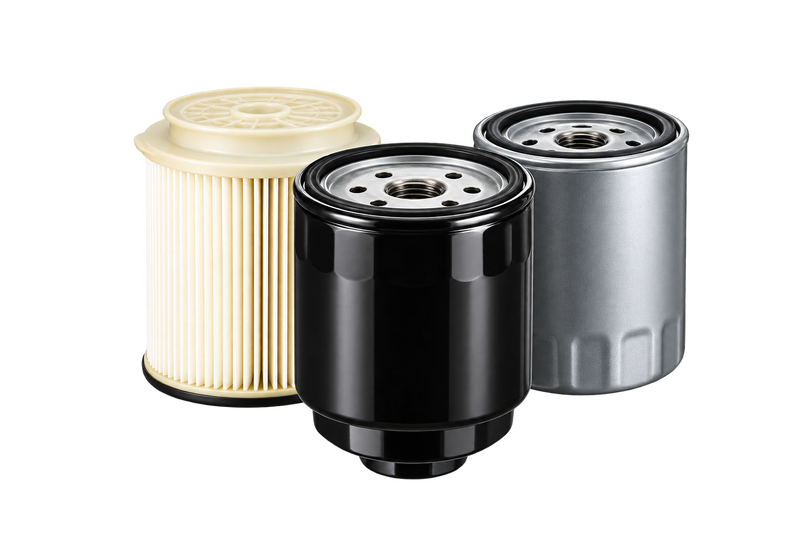 Illustrative diesel fuel and oil filter service kit