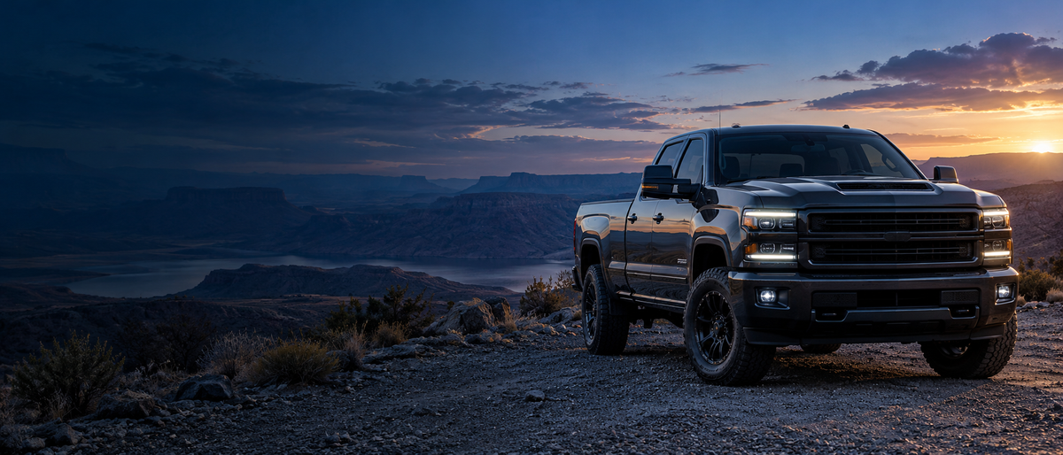 Heavy duty truck on a desert overlook